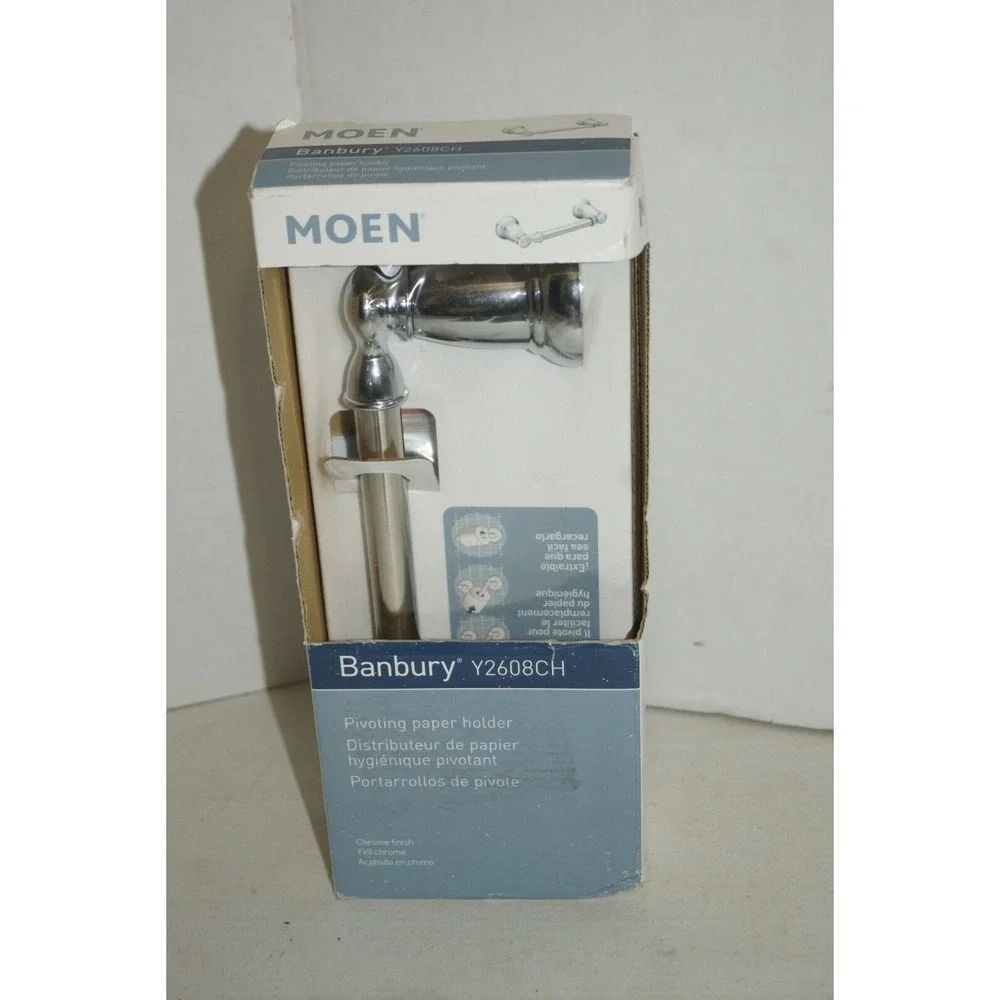 MOEN Banbury Pivoting Double Post Toilet Paper Holder in Chrome Y2608CH